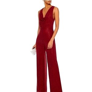 Alice + Olivia 🎀 Glittery Scarlet Jumpsuit MRSP $640